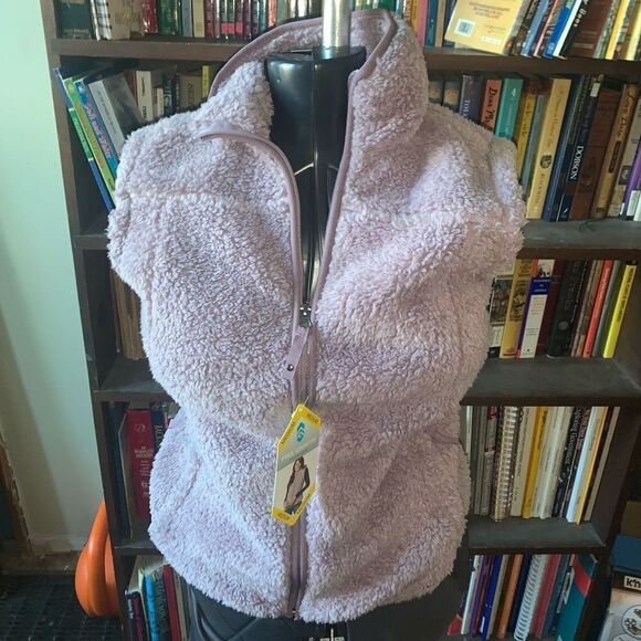 Free Country lavender purple NWT fleece full zip gorpcore M vest - Picture 1 of 3